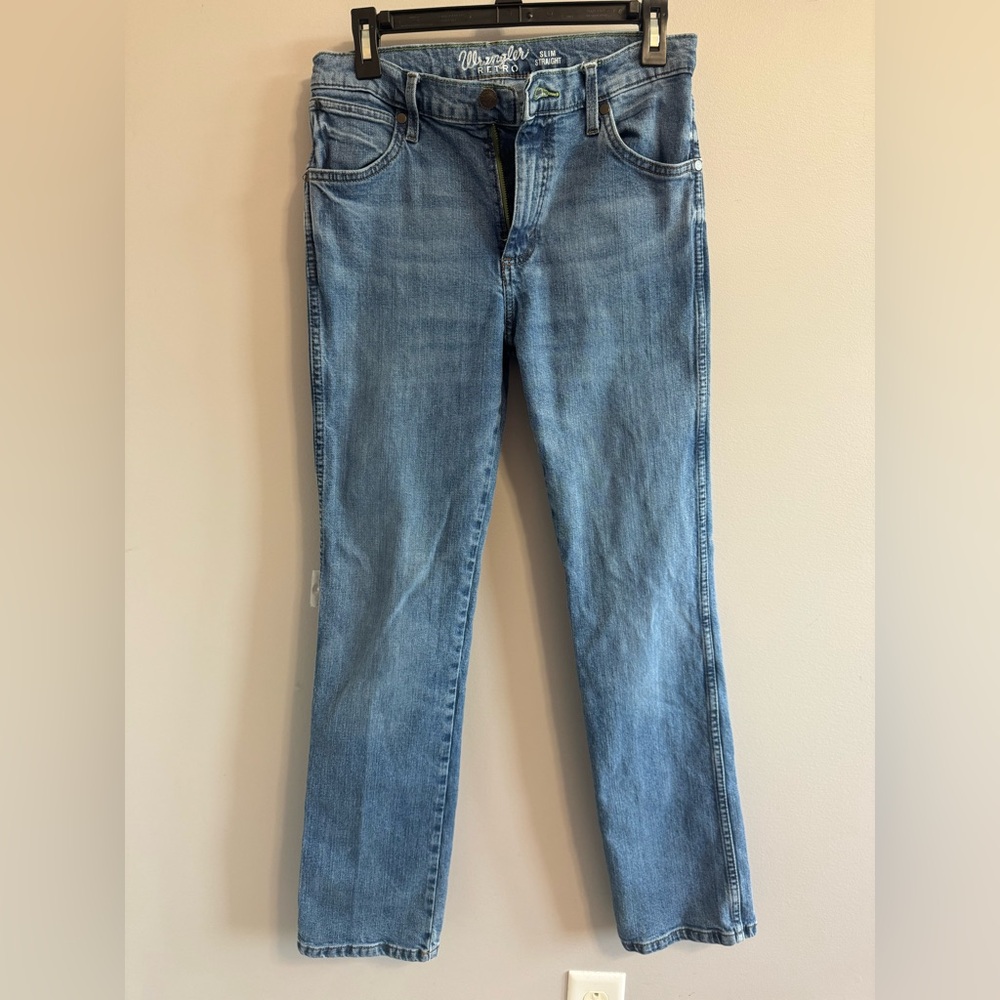 Wrangler Retro Slim Straight Blue Jeans Sz 16R